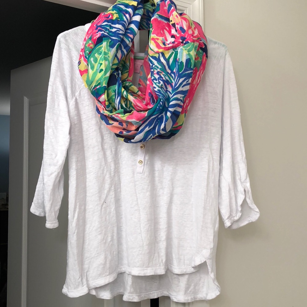 Lilly Pulitzer white 3/4 length shirt